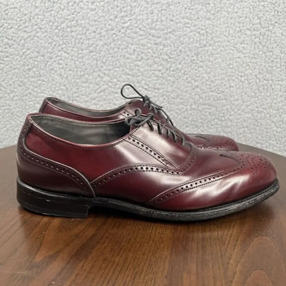 Dexter Oxford Shoes Mens Size 8.5 Red Leather Wingtip Brogue Made in USA Lace Up